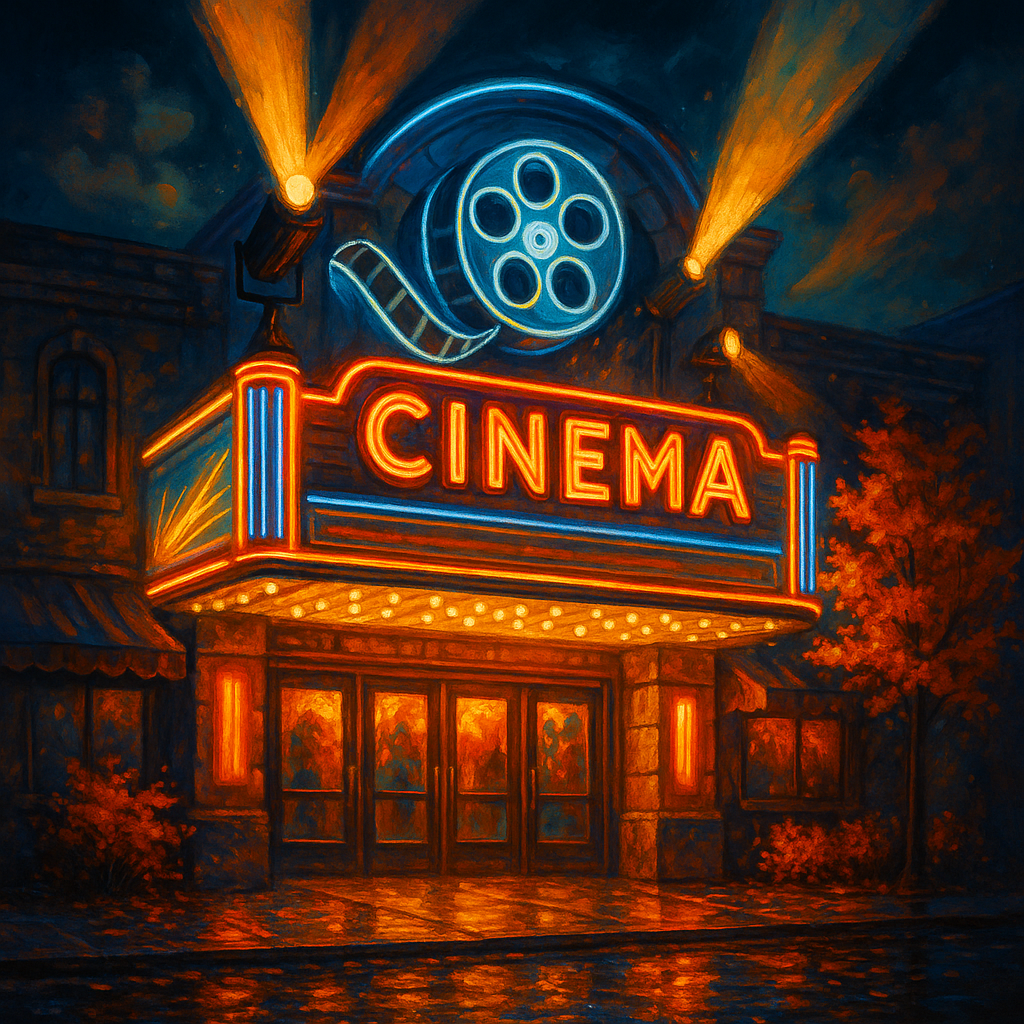 Neon Cinema Nightscape