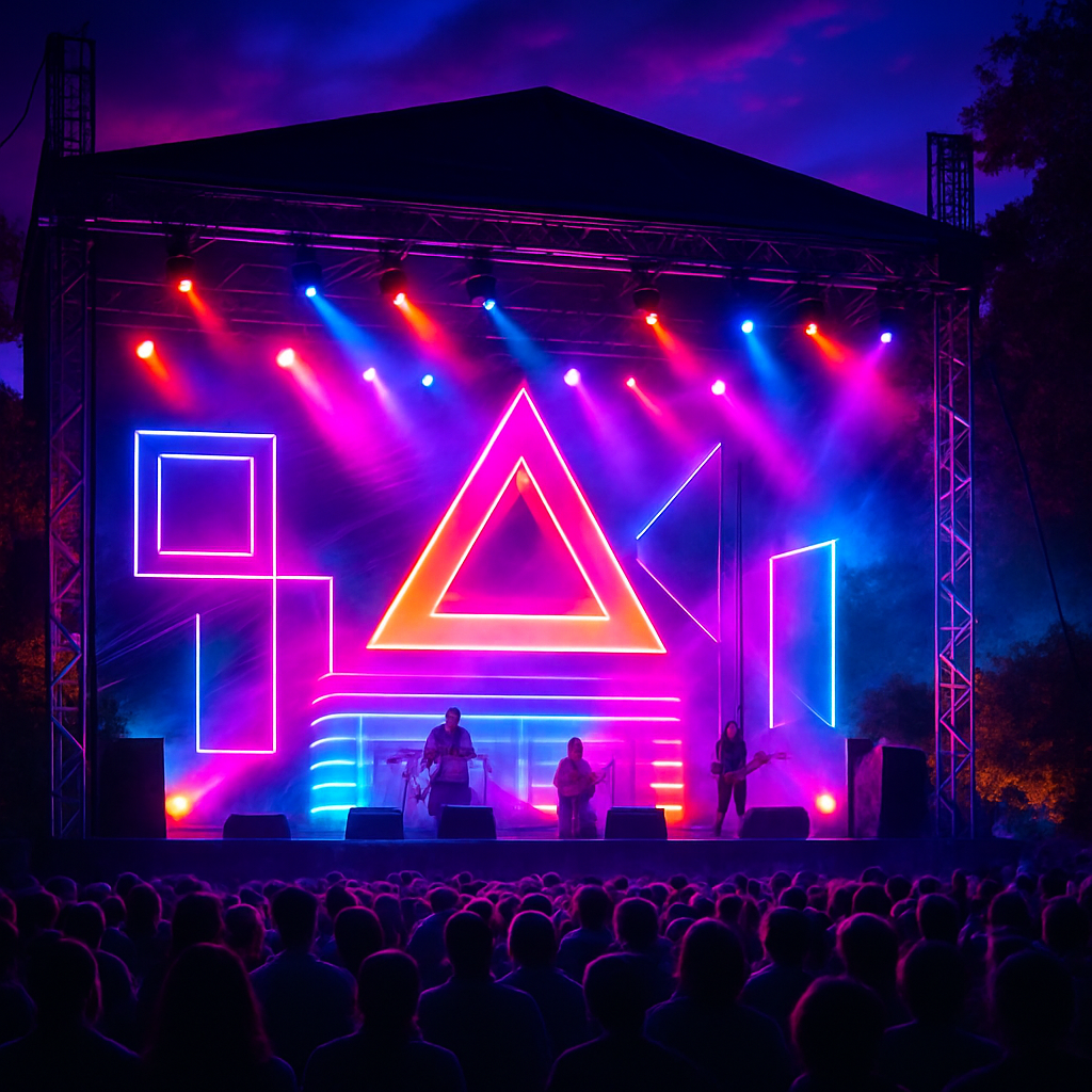 Neon Dreams: Festival Stage Lights