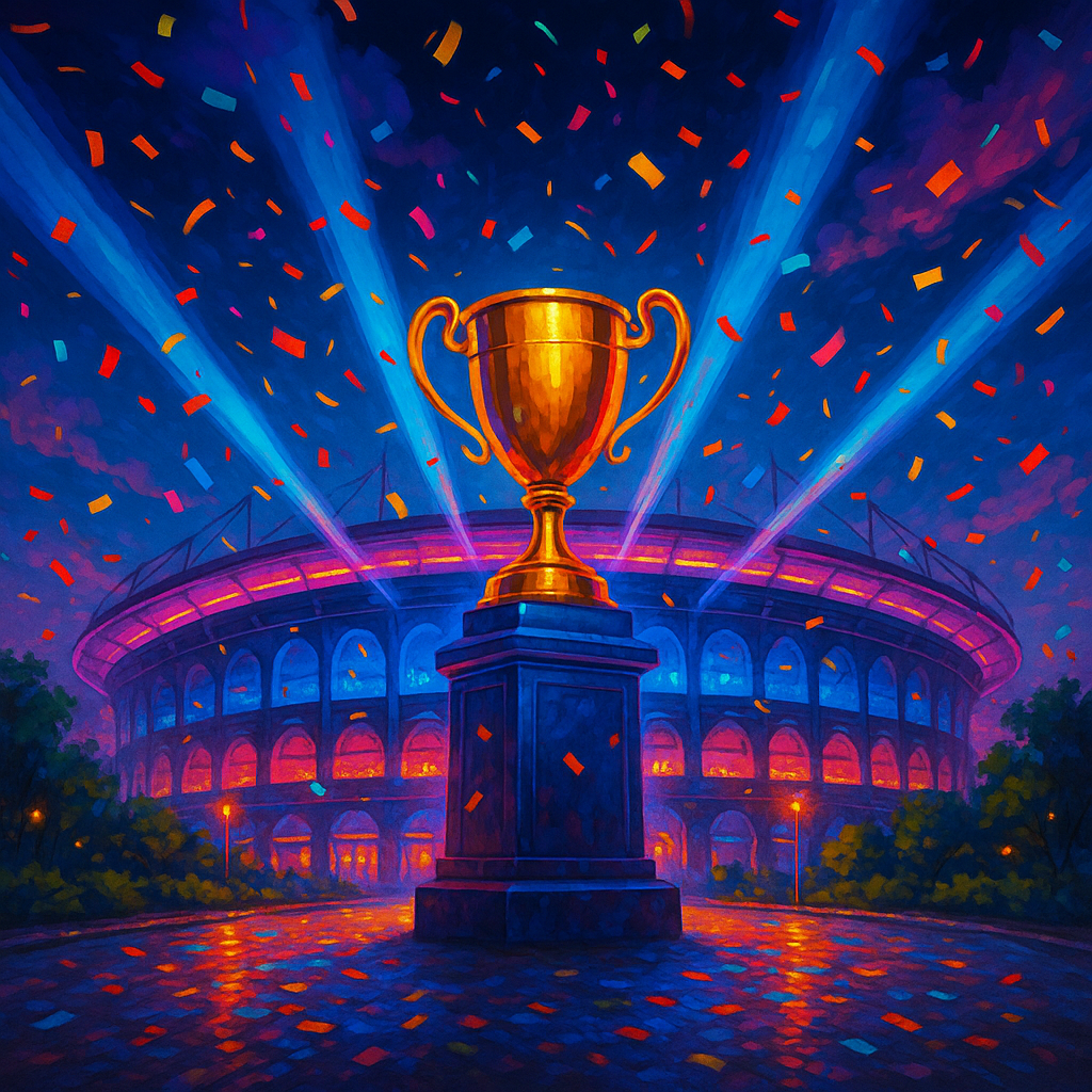 Neon Trophy Celebration