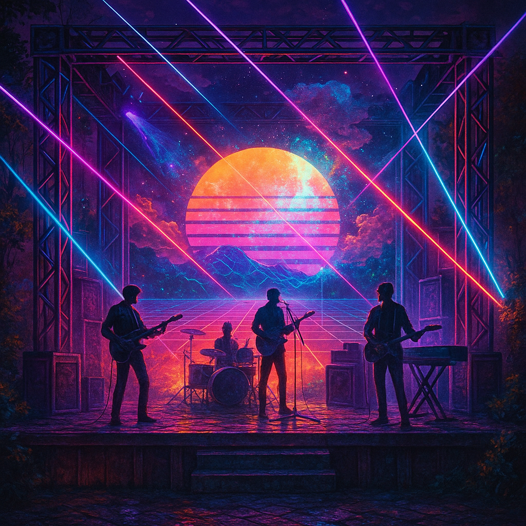 Vibrant Retro Concert Stage