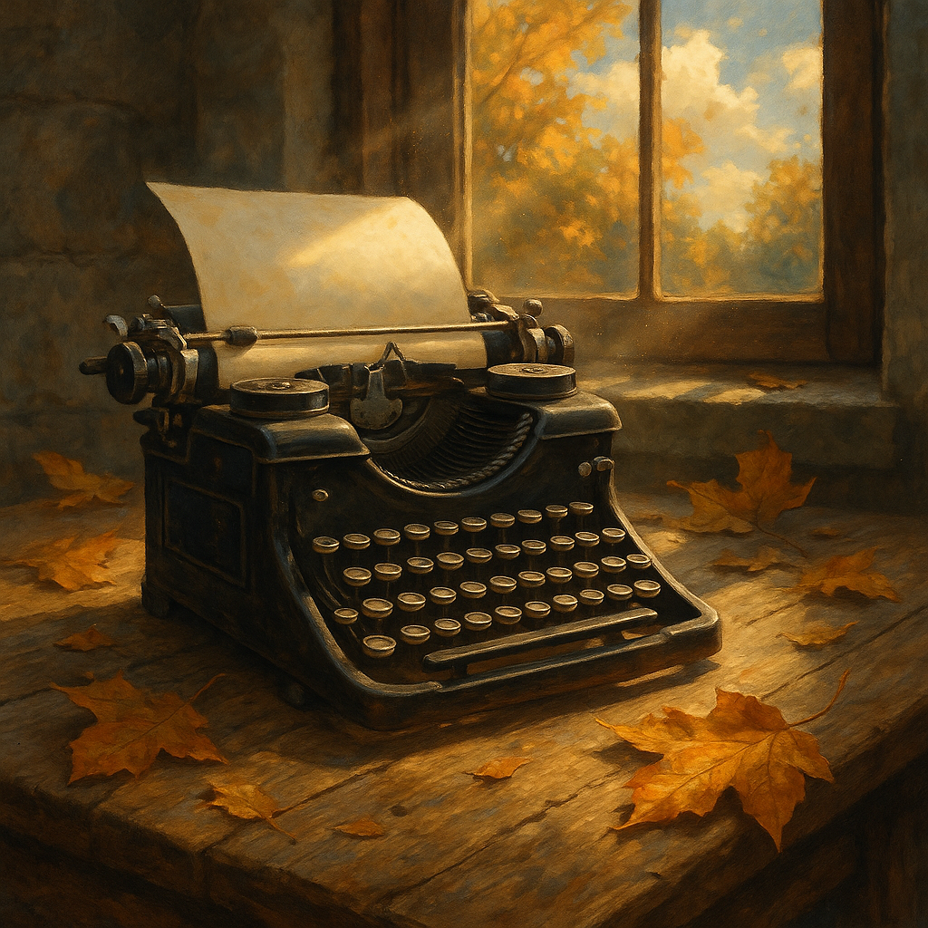 Vintage Typewriter in Autumn Light